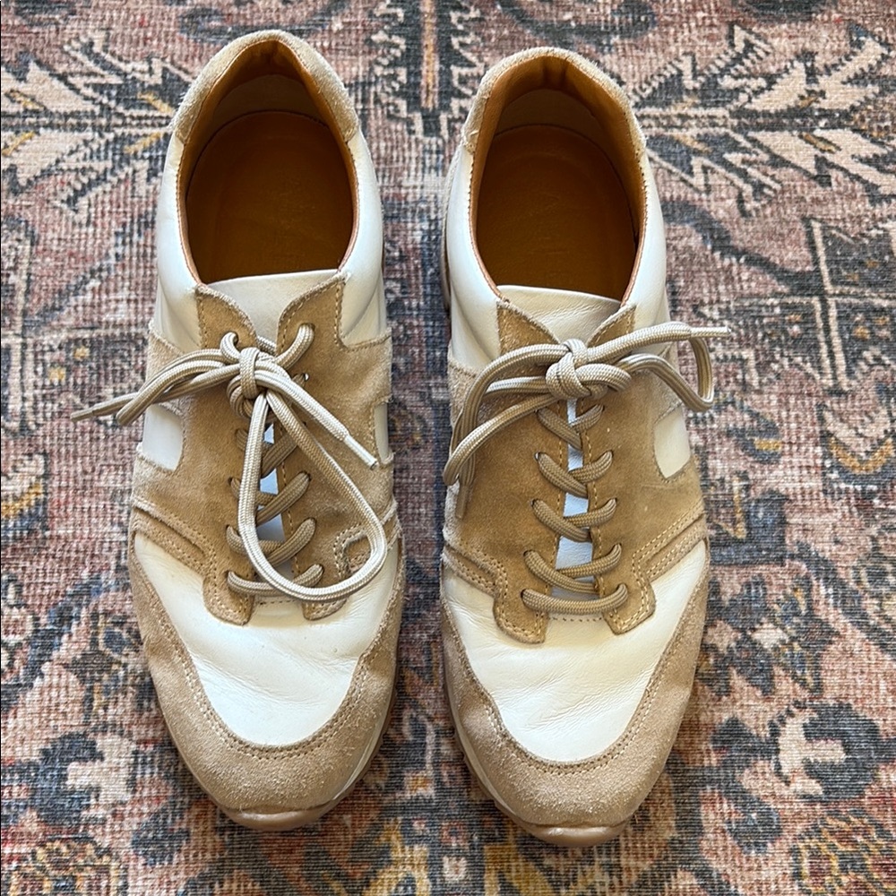 Able Tan and White Sneakers with Sporty Retro Style